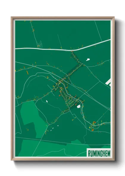 Une affiche de carte sur Ruminghem