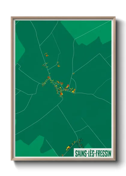 Une affiche de carte sur Sains-lès-Fressin