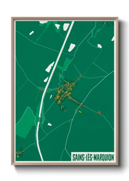 Une affiche de carte sur Sains-lès-Marquion