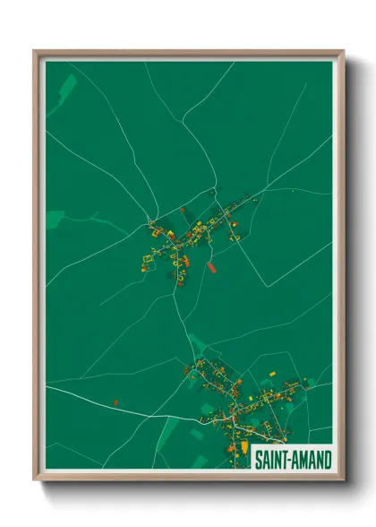 Une affiche de carte sur Saint-Amand