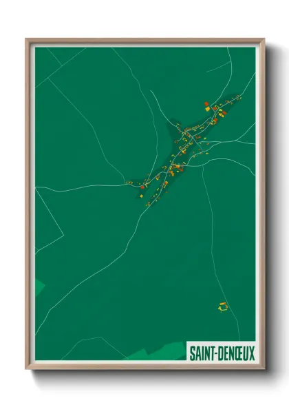 Une affiche de carte sur Saint-Denœux