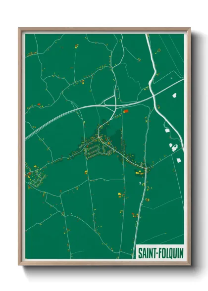 Une affiche de carte sur Saint-Folquin