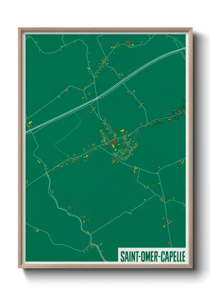 Une affiche de carte sur Saint-Omer-Capelle