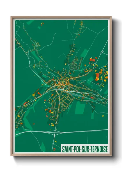Une affiche de carte sur Saint-Pol-sur-Ternoise
