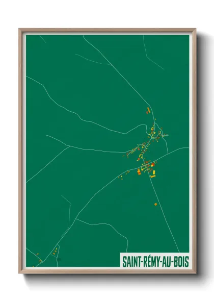 Une affiche de carte sur Saint-Rémy-au-Bois