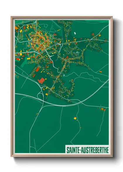 Une affiche de carte sur Sainte-Austreberthe