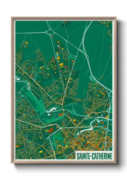 Une affiche de carte sur Sainte-Catherine