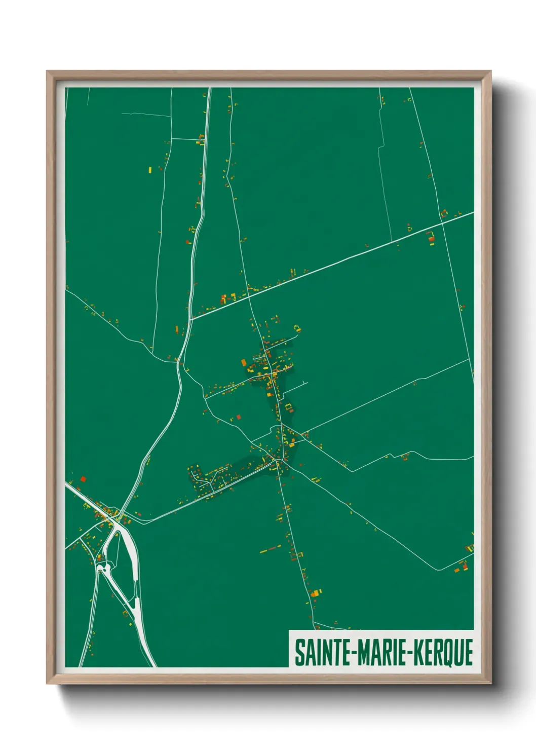 Un poster carte Sainte-Marie-Kerque