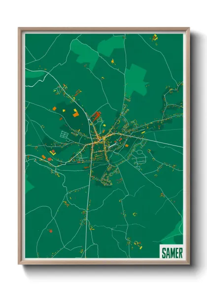 Une affiche de carte sur Samer