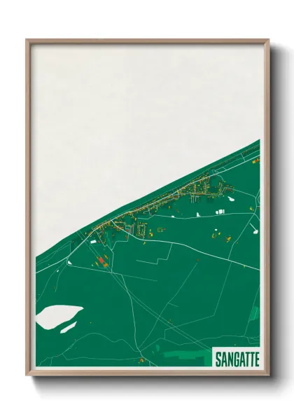 Une affiche de carte sur Sangatte