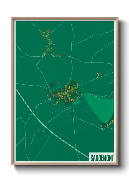Une affiche de carte sur Saudemont