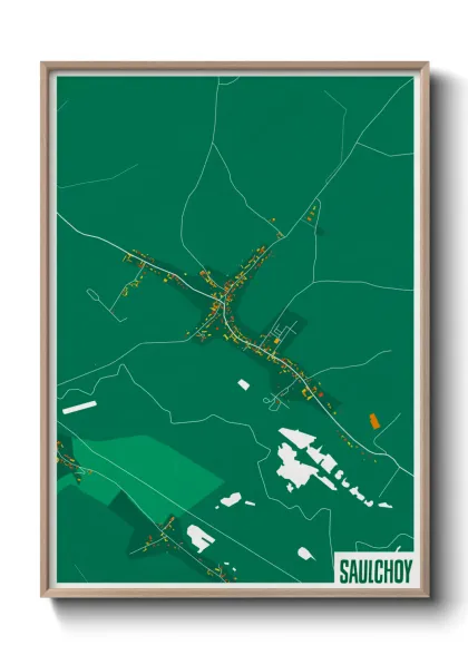 Une affiche de carte sur Saulchoy
