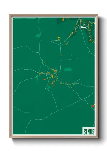 Une affiche de carte sur Senlis