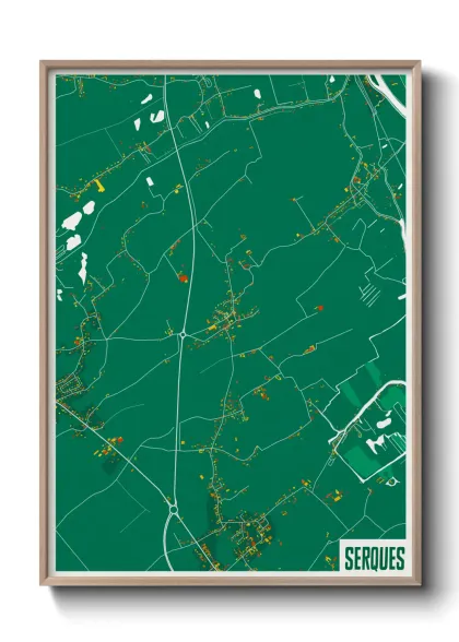 Une affiche de carte sur Serques