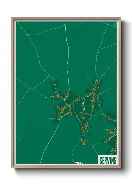 Une affiche de carte sur Servins