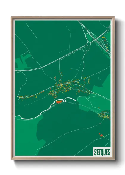 Une affiche de carte sur Setques