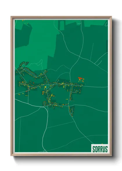 Une affiche de carte sur Sorrus