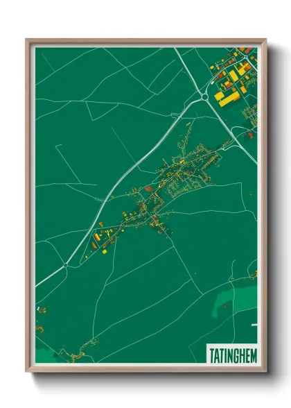 Une affiche de carte sur Tatinghem