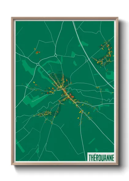 Une affiche de carte sur Thérouanne