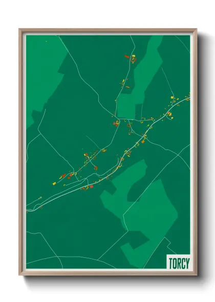 Une affiche de carte sur Torcy