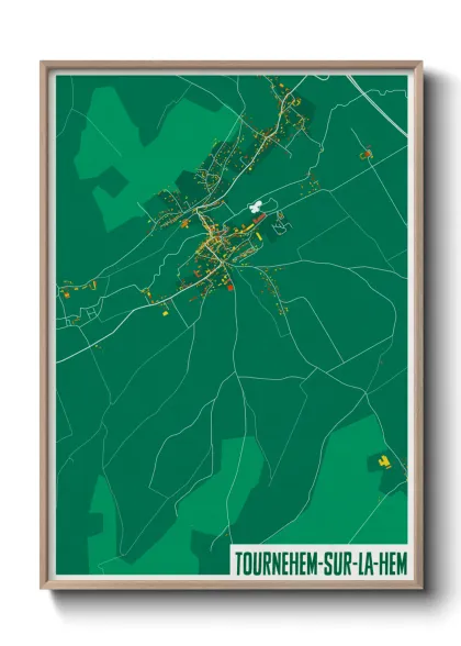 Une affiche de carte sur Tournehem-sur-la-Hem