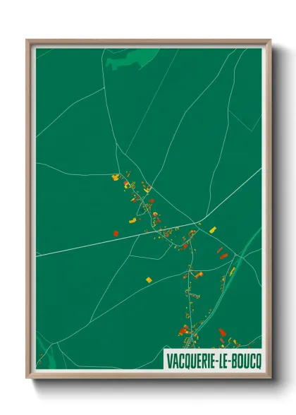 Une affiche de carte sur Vacquerie-le-Boucq