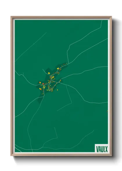 Une affiche de carte sur Vaulx