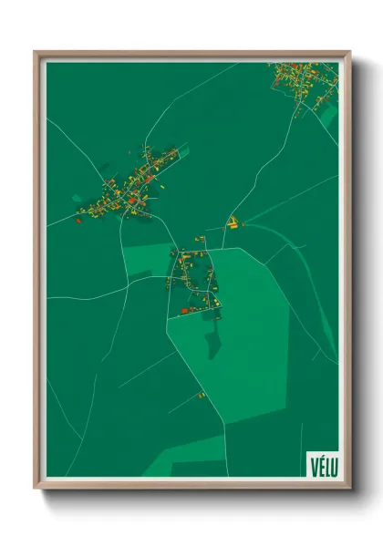 Une affiche de carte sur Vélu