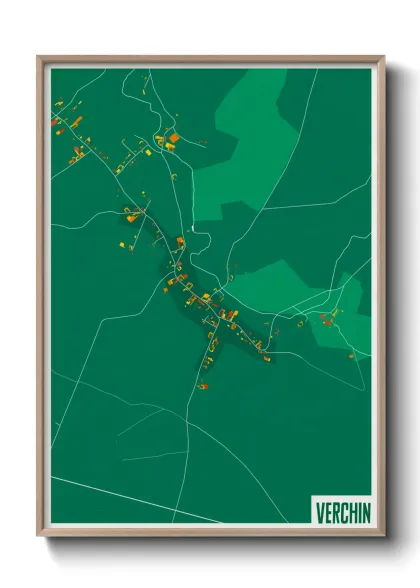 Une affiche de carte sur Verchin