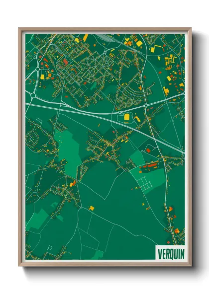 Une affiche de carte sur Verquin