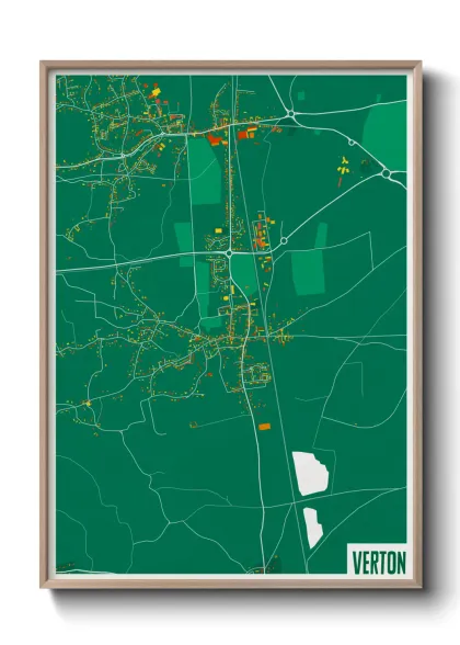 Une affiche de carte sur Verton