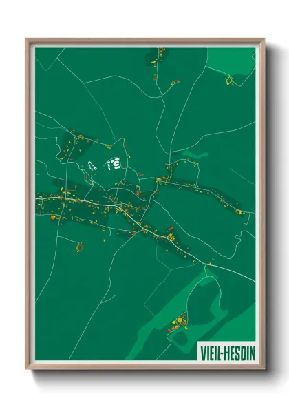 Une affiche de carte sur Vieil-Hesdin