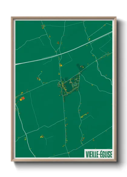 Une affiche de carte sur Vieille-Église