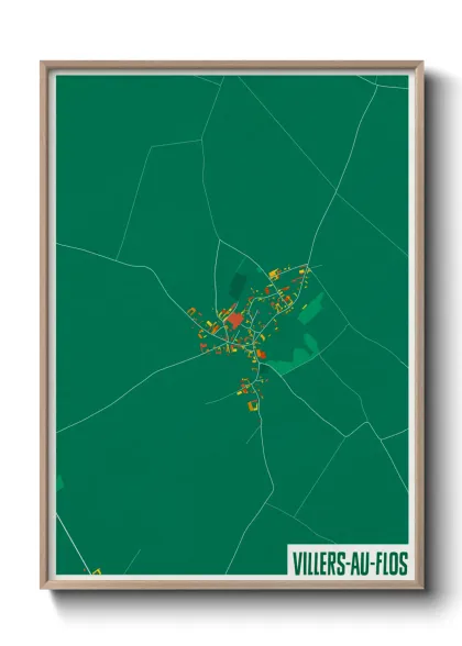 Une affiche de carte sur Villers-au-Flos