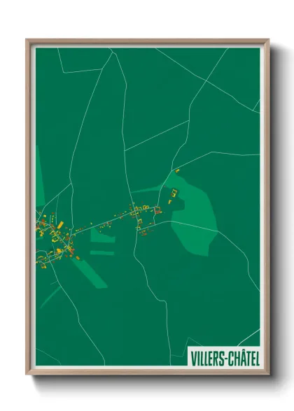 Une affiche de carte sur Villers-Châtel