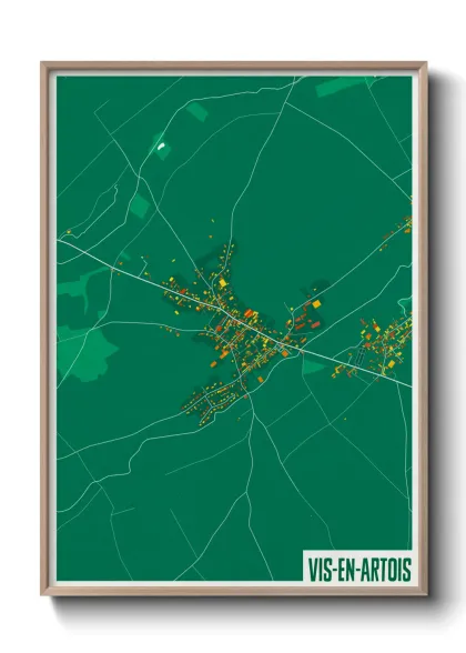 Une affiche de carte sur Vis-en-Artois