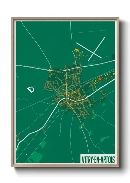 Une affiche de carte sur Vitry-en-Artois