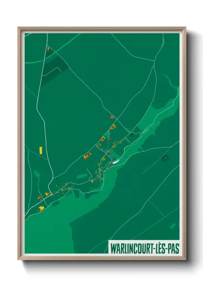 Une affiche de carte sur Warlincourt-lès-Pas