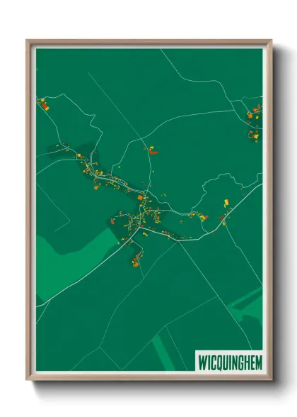 Une affiche de carte sur Wicquinghem