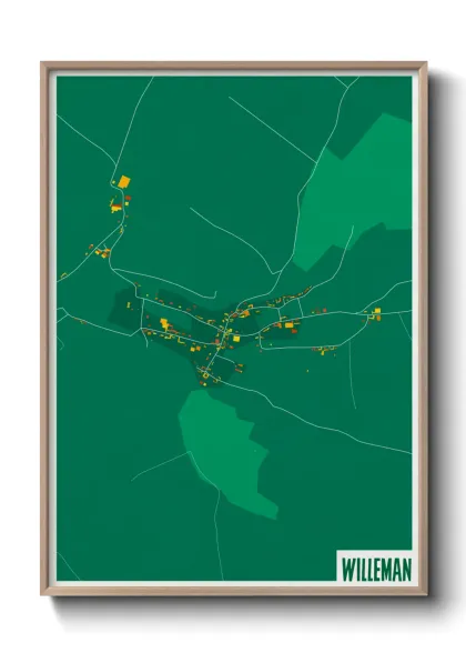 Une affiche de carte sur Willeman