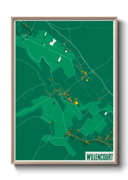 Une affiche de carte sur Willencourt