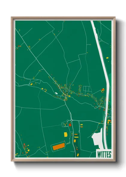 Une affiche de carte sur Wittes