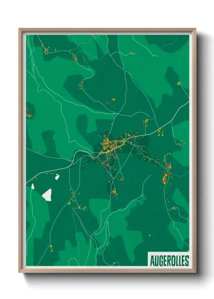 Une affiche de carte sur Augerolles