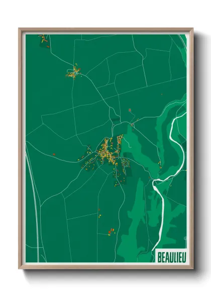 Une affiche de carte sur Beaulieu