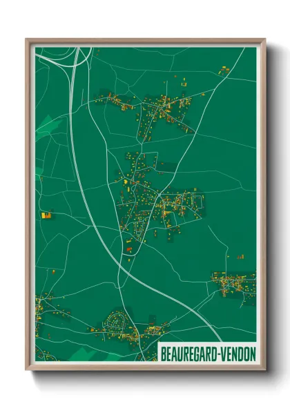 Une affiche de carte sur Beauregard-Vendon