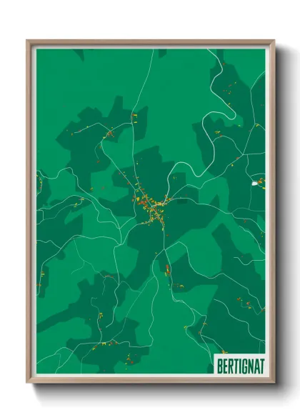 Une affiche de carte sur Bertignat