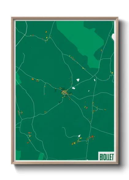 Une affiche de carte sur Biollet