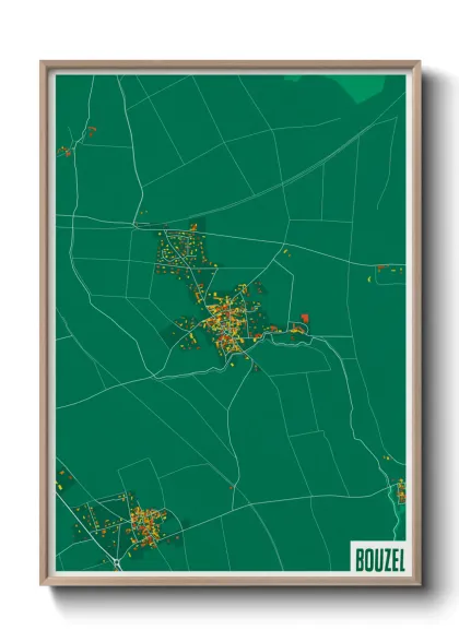 Une affiche de carte sur Bouzel
