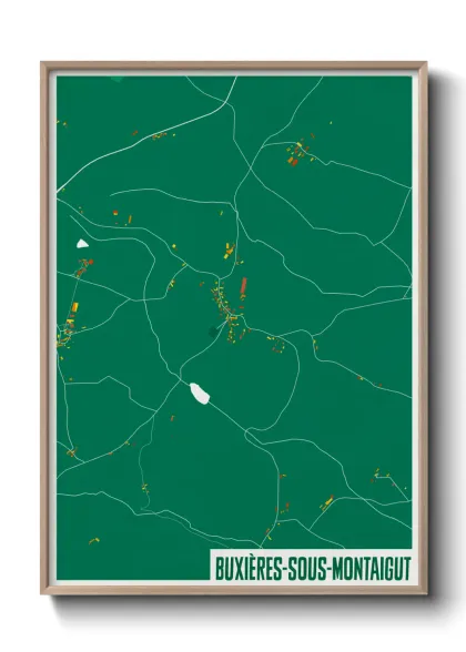 Une affiche de carte sur Buxières-sous-Montaigut