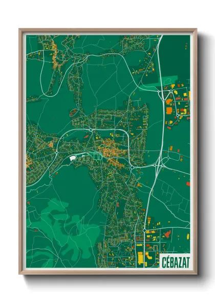 Une affiche de carte sur Cébazat